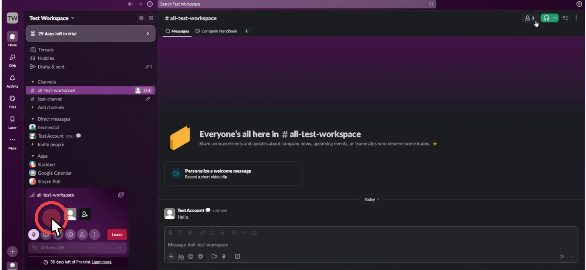 Proceed with the call